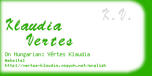 klaudia vertes business card